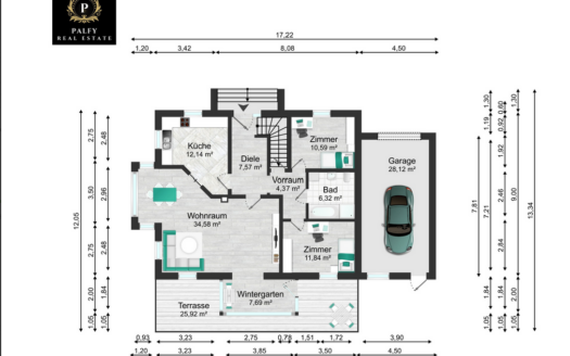 big family house with 242 m² of usable area plus terrace, garden and garage